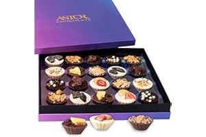 ASTOR Gourmet Chocolate, Chocolate Gift Box for Her & Him, 20 Fancy Belgian Truffles, 8 Unique Flavors, Dessert Candy Gift Basket