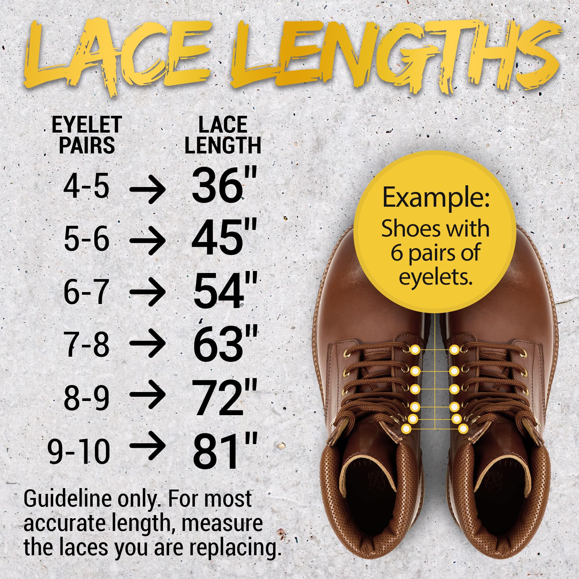Miscly Round Boot Laces [1 Pair] Heavy Duty and Durable Shoelaces for Boots, Work Boots & Hiking Shoes