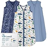 Looxii Baby Sleep Sack 0.5 TOG, 100% Cotton 3 Pack Wearable Blanket Baby Sleep Bag for Newborn Infant, 2-Way Zipper Lightweight Toddler Sleeping Sack 6-12 Months