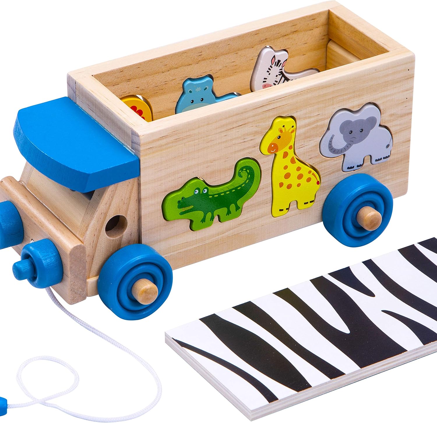 Jaques of London Wooden Shape Sorter for 1 Year Old, Safari Theme, Small - Image 4
