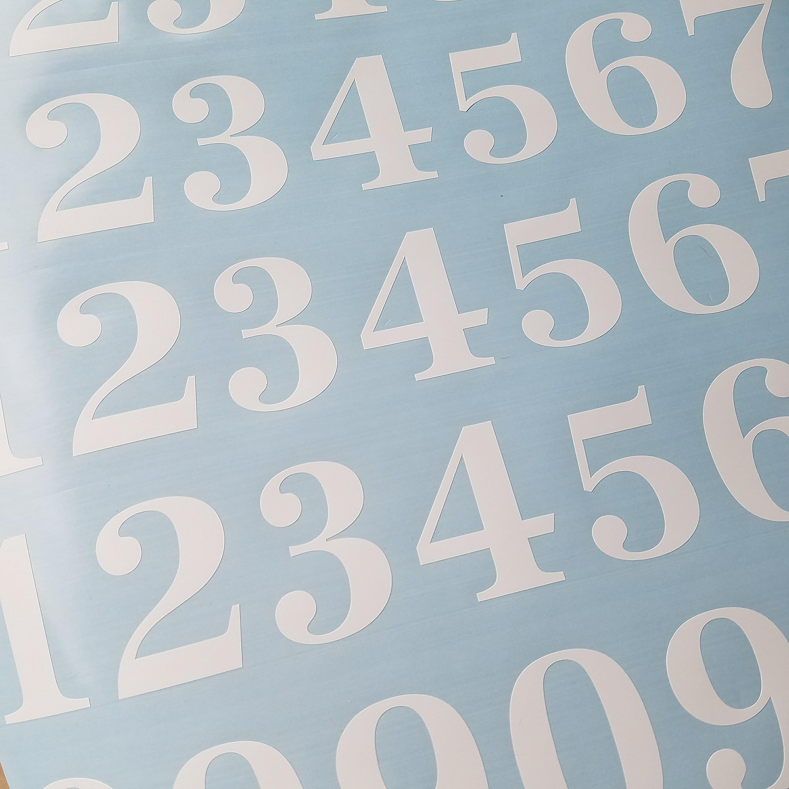 Classic Style Die Cut Vinyl Numbers (2 inch, Matte White)