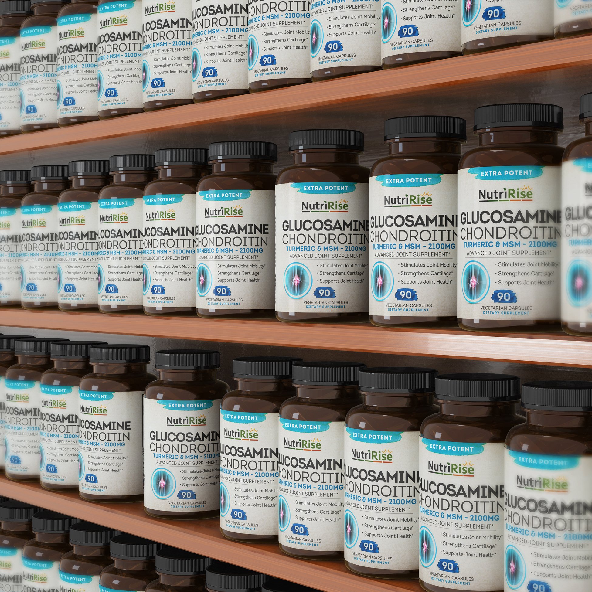 Glucosamine Chondroitin MSM Turmeric 2100mg 3X Triple Strength Joint