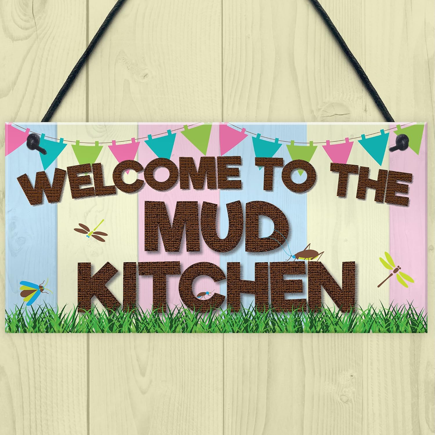 Red Ocean Welcome Mud Kitchen Home School Garden Outdoor Hanging Plaque Plot Gift Sign, Multi, 200x100mm - Image 3