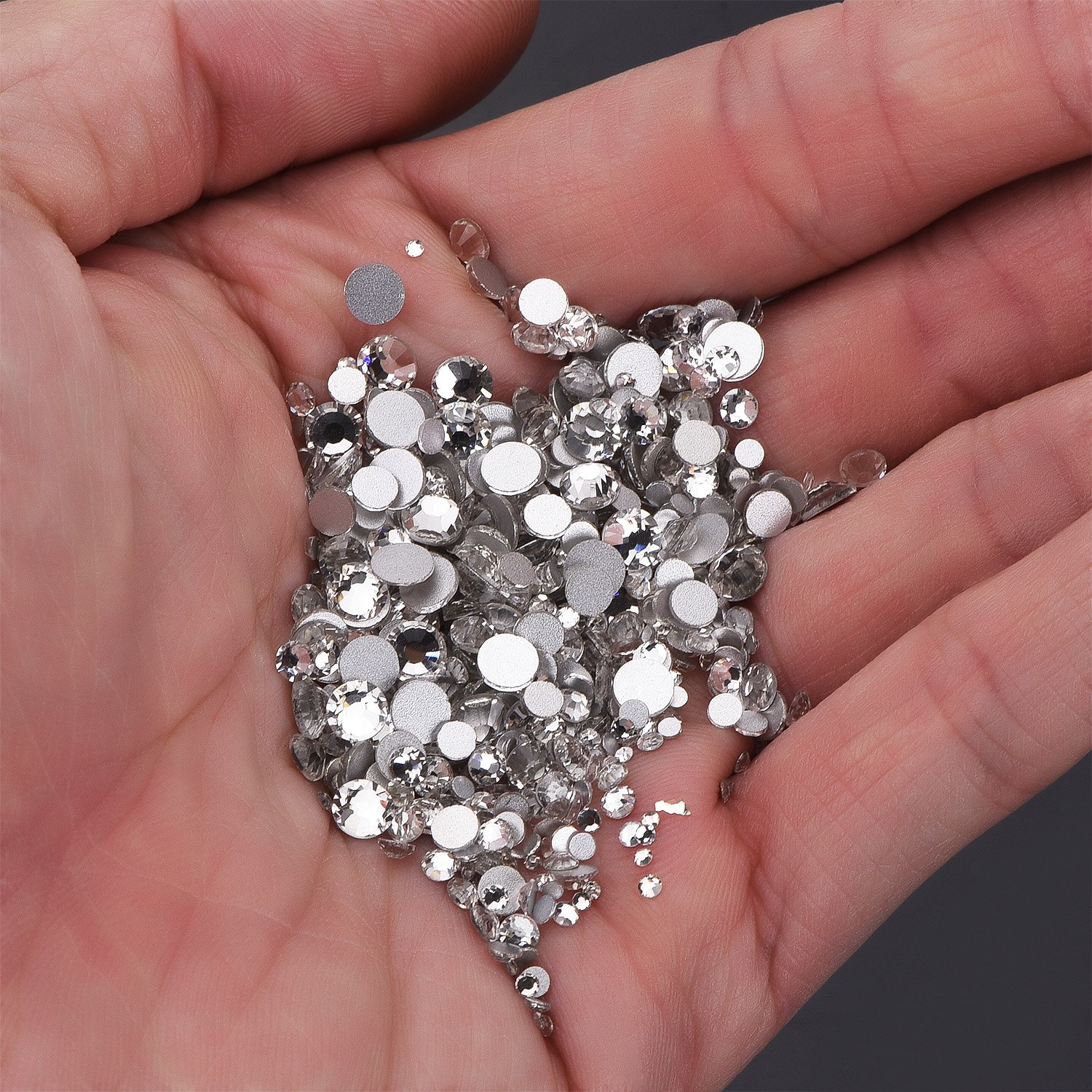 1000 Pieces Clear Flat Back Rhinestones Round Crystal Gems 1.5 mm 5