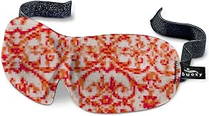 Bucky 40 Blinks Ultralight &amp; Comfortable Contoured, No Pressure Eye Mask for Travel &amp; Sleep, Perfect with Eyelash Extensions - Damask Orange