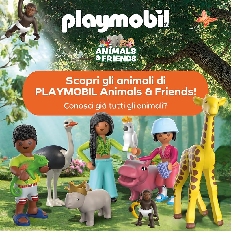 | Animals & Friends | Zoo Visita agli animali artici | Pinguini e foche con giostra per mangiare | giocattolo per bambini dai 4 anni in su | 72073