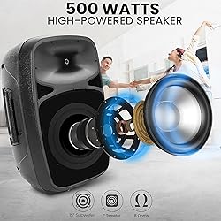 Pyle PA Speaker System, 500W Max Output with AUX