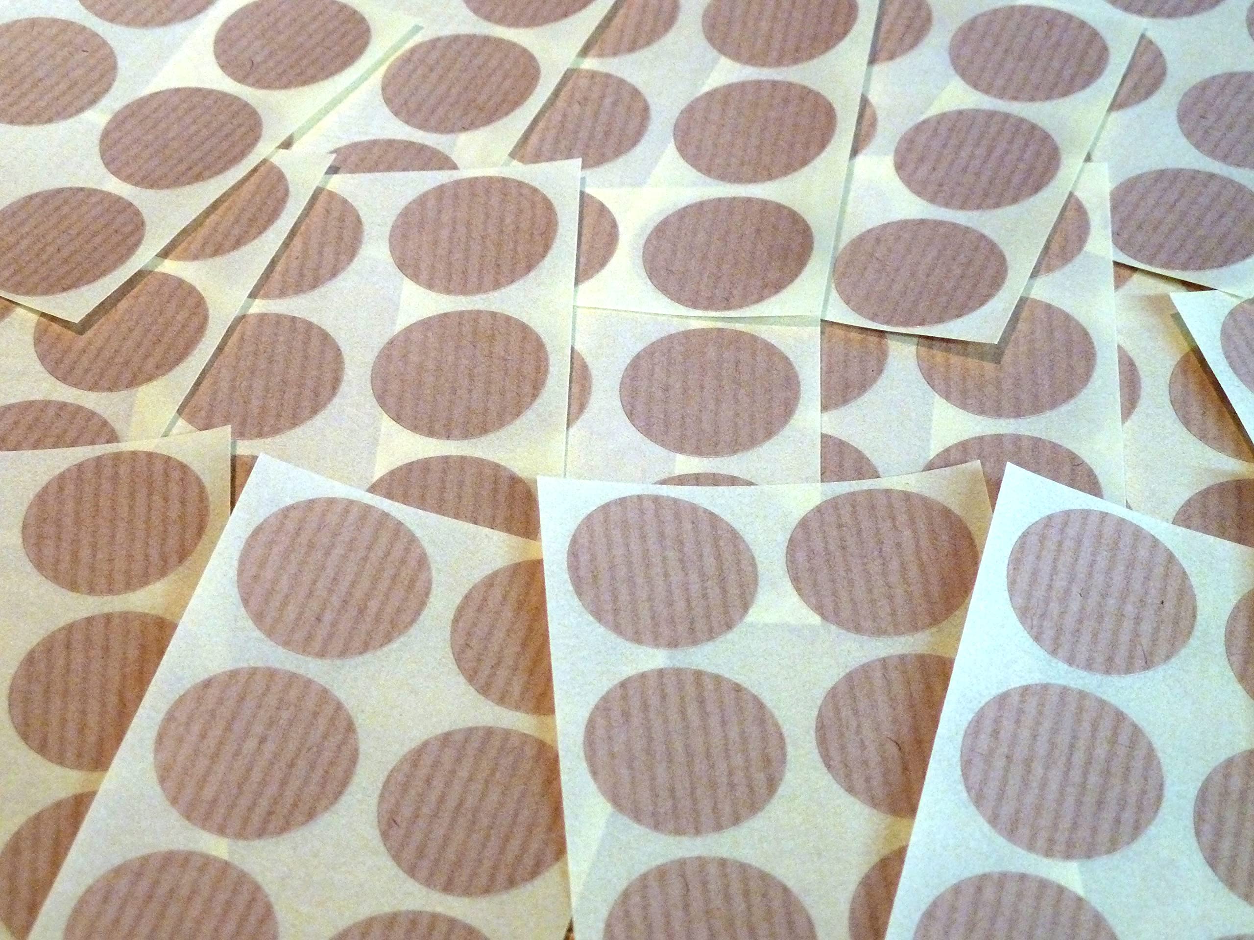 100 Light Brown Round Stickers - Sticky Coloured Self Adhesive Labels for Colour Coding