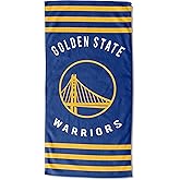 Northwest NBA Golden State Warriors Beach Towel, 30 x 60 Inches, Stripes Legacy Design, Soft and Absorbent Towel for Fans