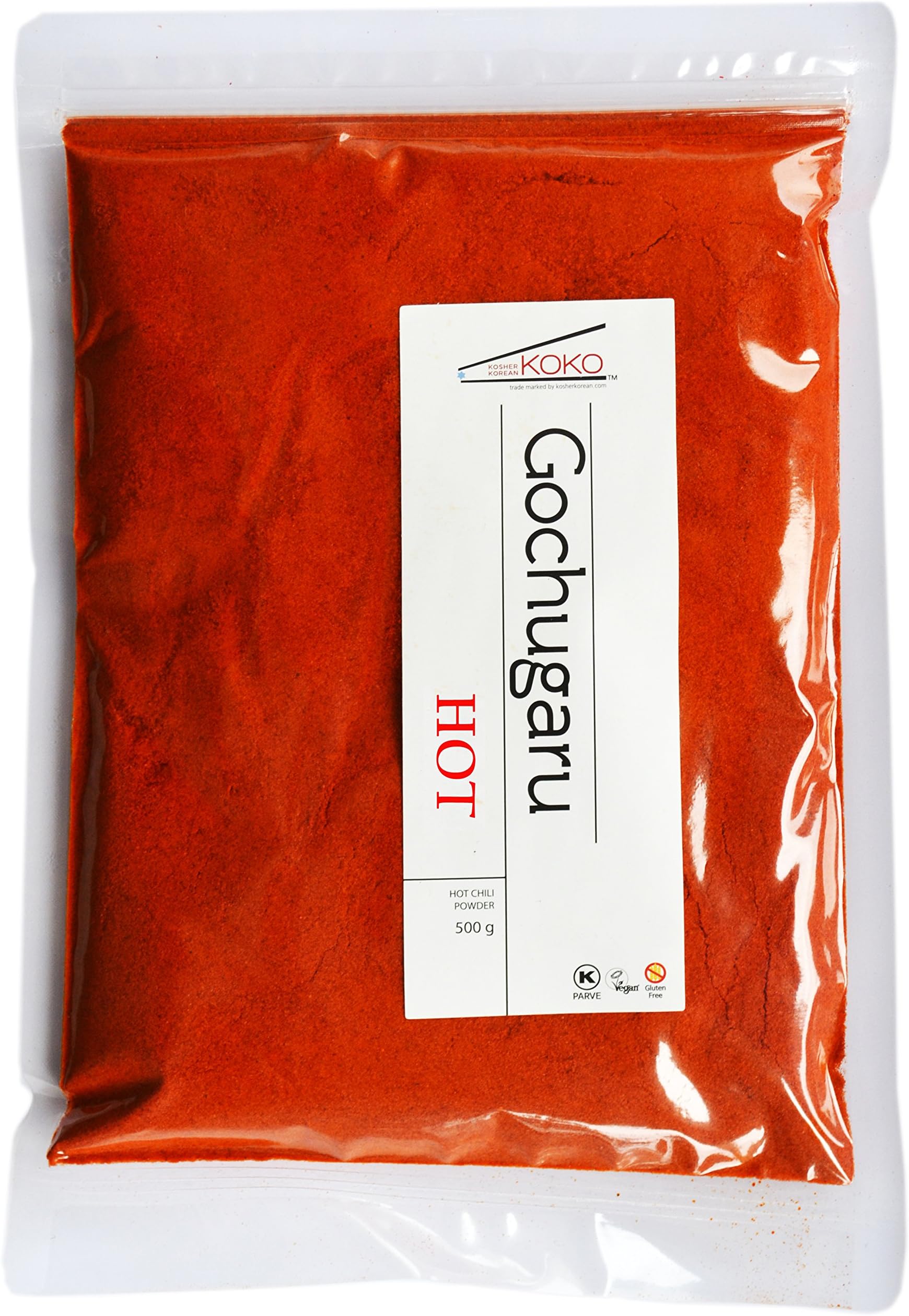 KOKO Korean Red Chili Powder (Gochugaru) - 1.10 Pounds - Kosher Certified (Fine-Hot)