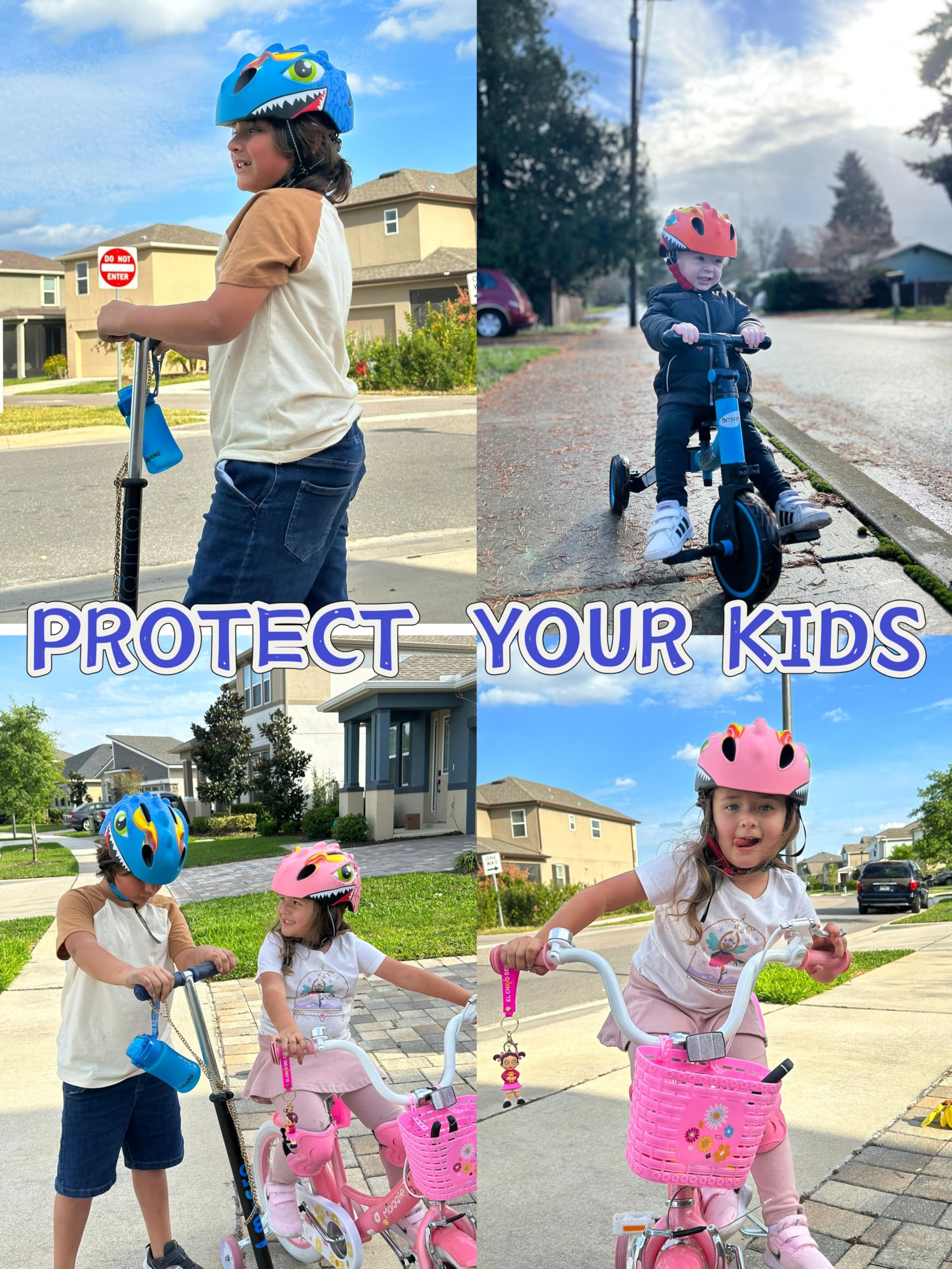 Toddler Helmet Kids Bike Helmet for Boys Girls 3 4 5 6Years Old with Dinosaur 3D Lightweight Safety Certified,Toddler Bike Cycling Skating Skateboard Scooter Helmet