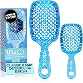 FHI Heat - UNbrush Detangling Brush Combo Pack — Original & Mini UNbrush Hairbrush for All Wet/Dry Hair Types — DuoFlex Anti Static Hair Brush, Vented Detangler Brush for Pain-Free Styling