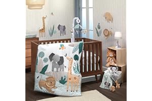 Lambs & Ivy Jungle Friends 5-Piece Safari Animals Nursery Baby Crib Bedding Set