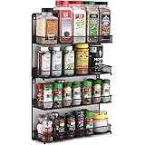 CAXXA 2 PK 2 Tier Mesh Kitchen Counter-top or Wall Mount Spice Rack Jars Storage Organizer, Bronze