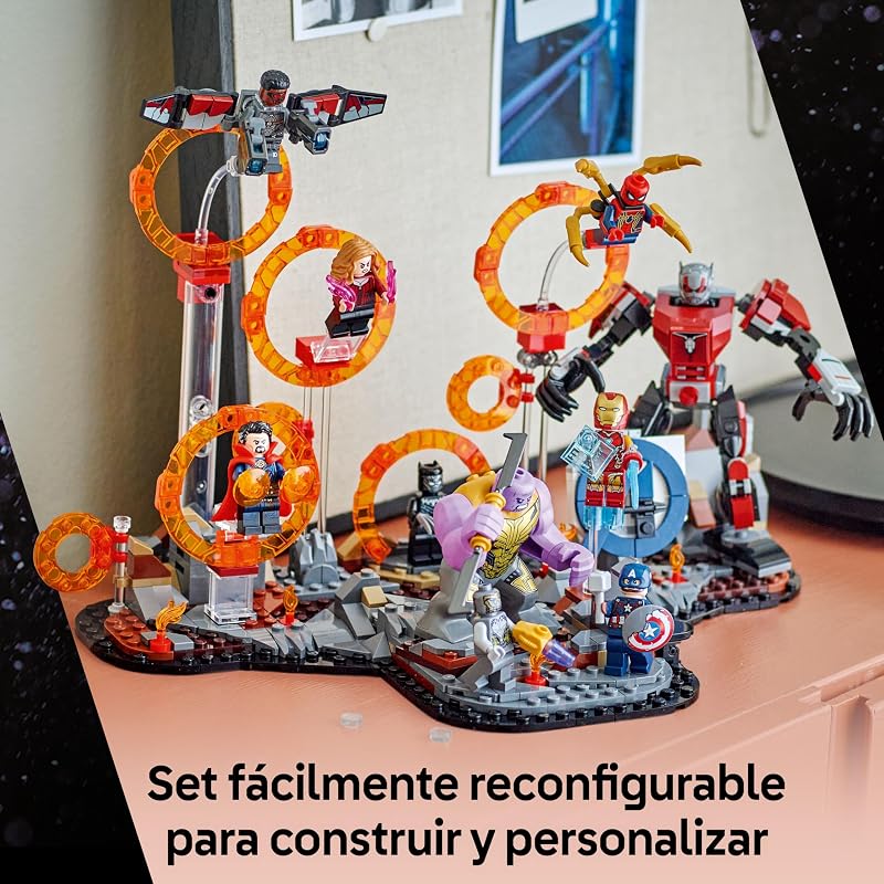 LEGO Marvel Batalha Final de Vingadores: Ultimato, Brinquedo de Super-herói, Figura de Thanos, Mech do Homem-Formiga e Homem de Ferro, Minifiguras do Capitão América e Pantera Negra, Presente para Meninos e Meninas 76323 — foto 6 de 8
