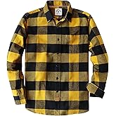 Dubinik® 6 oz Flannel Shirt for Men Plaid Mens Button Down Long Sleeve Shirts Cotton Casual
