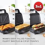 Breville 3-in-1 Ultimate Snack Maker Deep Fill Toastie Waffle Panini UK Plug view 2