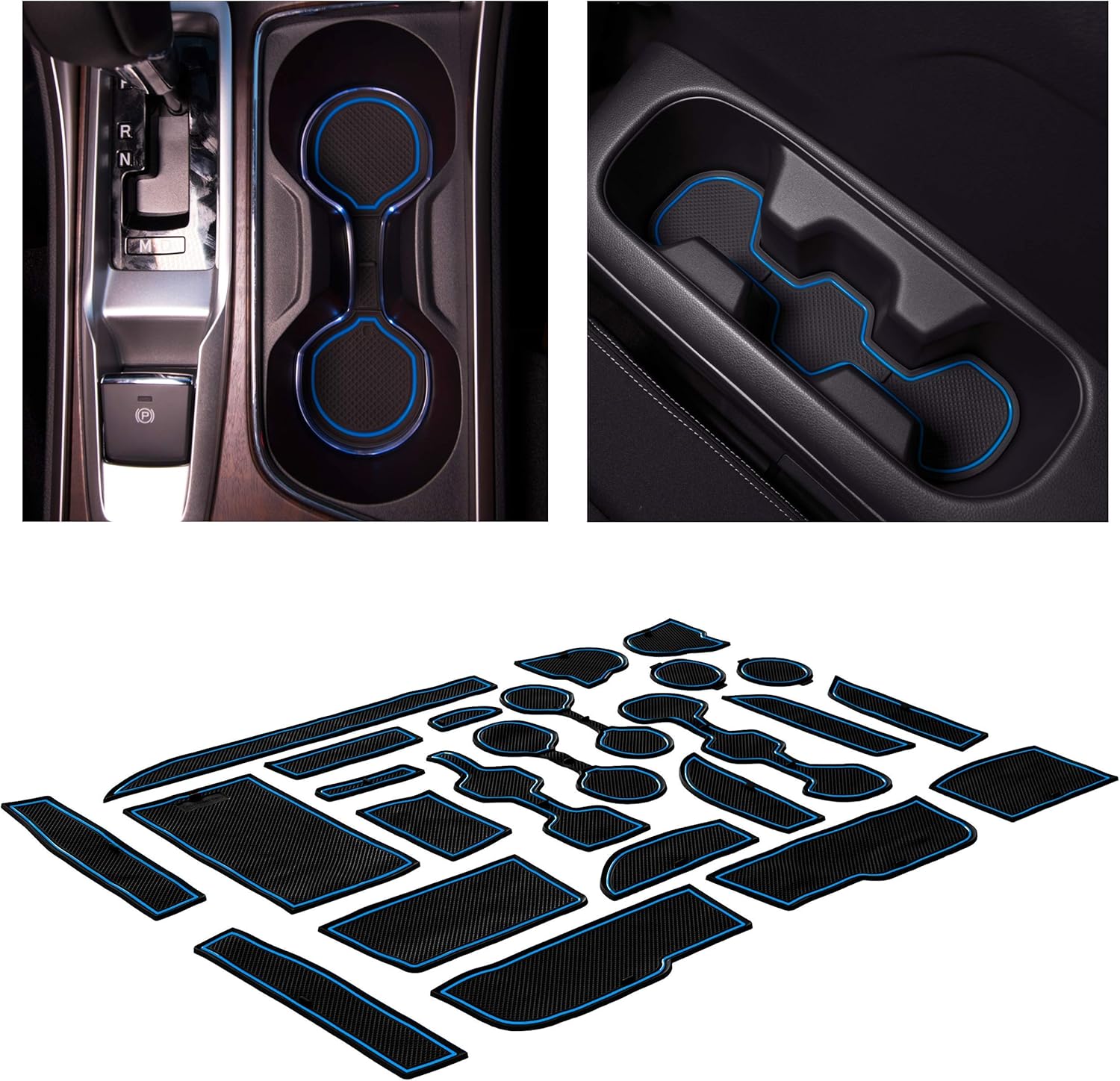 Amazon Com Cupholderhero For Subaru Ascent Accessories 2019 2022 Premium Custom Interior Non Slip Anti Dust Cup Holder Inserts Center Console Liner Mats Door Pocket Liners 24 Pc Set Blue Trim Automotive