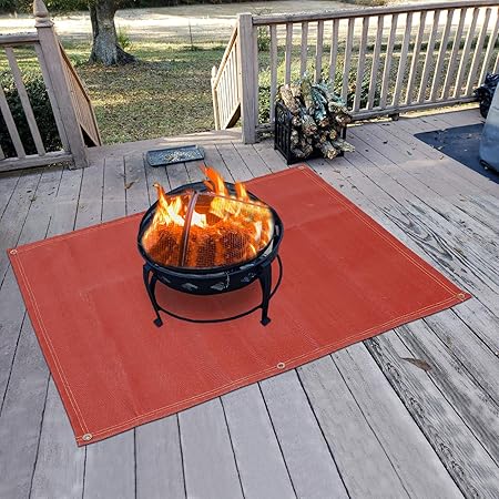 Amazon Com Fire Pit Mat Silicone Stove Fire Mat Retardant Fireproof Heat Resistant Ember Mat And Grill Mat Under The Stove Protect Your Deck Terrace Lawn Or Campground From Embers Washable 58 47 Home Improvement