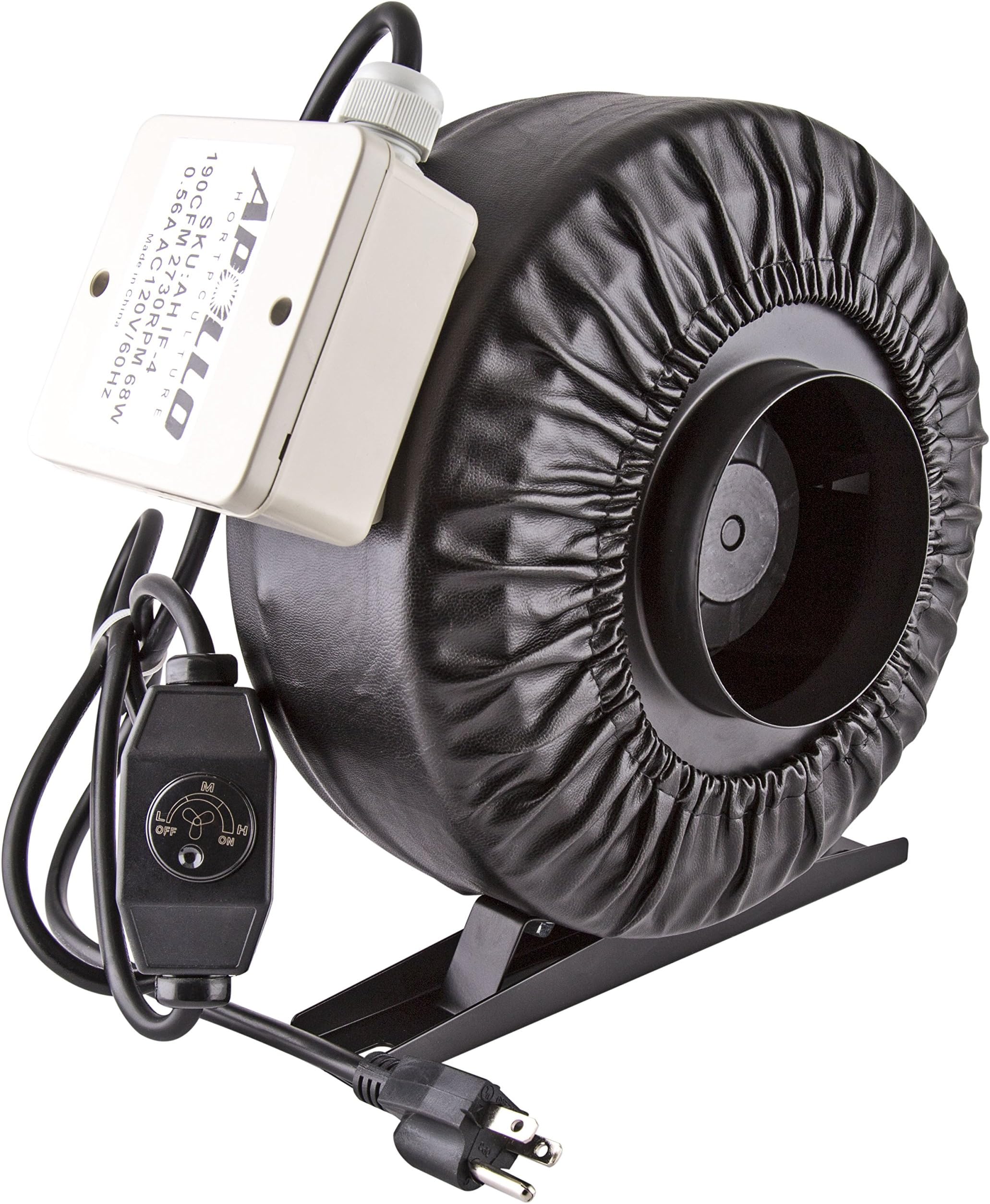 Apollo Horticulture 4" 6" 8" Inch Inline Fan with Built in Variable Speed Controller - Choose Your Size (4" Inch)
