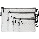 GOBAGS Air Production Multi‑Size Clear Zipper Pouch (4‑Pack) – Cable Organizer & Travel Gear Bag for Electronics, Camera Accessories, Tool Pouch & Small Tech Storage