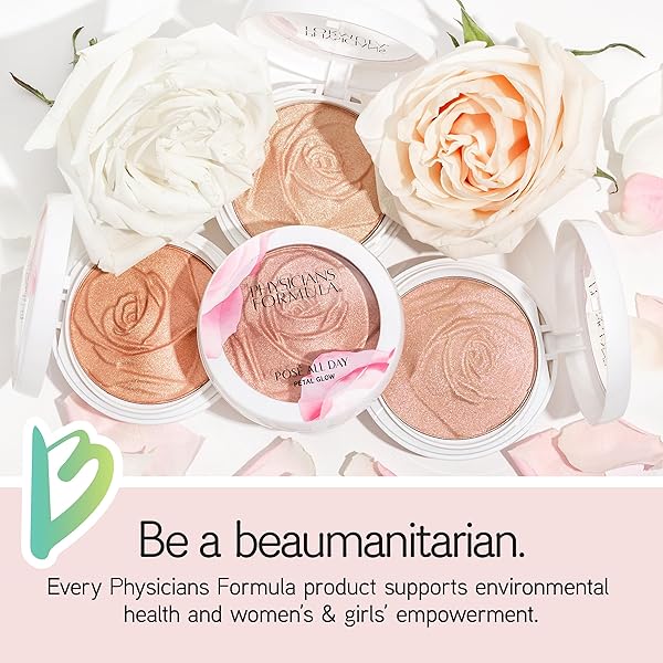 PHYSICIANS FORMULA ROSÉ ALL DAY HIGHLIGHTER BLUSH FACE POWDER SHIMMER PETAL GLOW, PINK FRESHLY PICKED, DERMATOLOGIST TESTED, CLINICIALLY TESTED