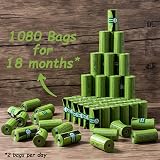 GREENER WALKER Poop Bags 1080 Extra Thick Leak Proof 13x9 Green view 5
