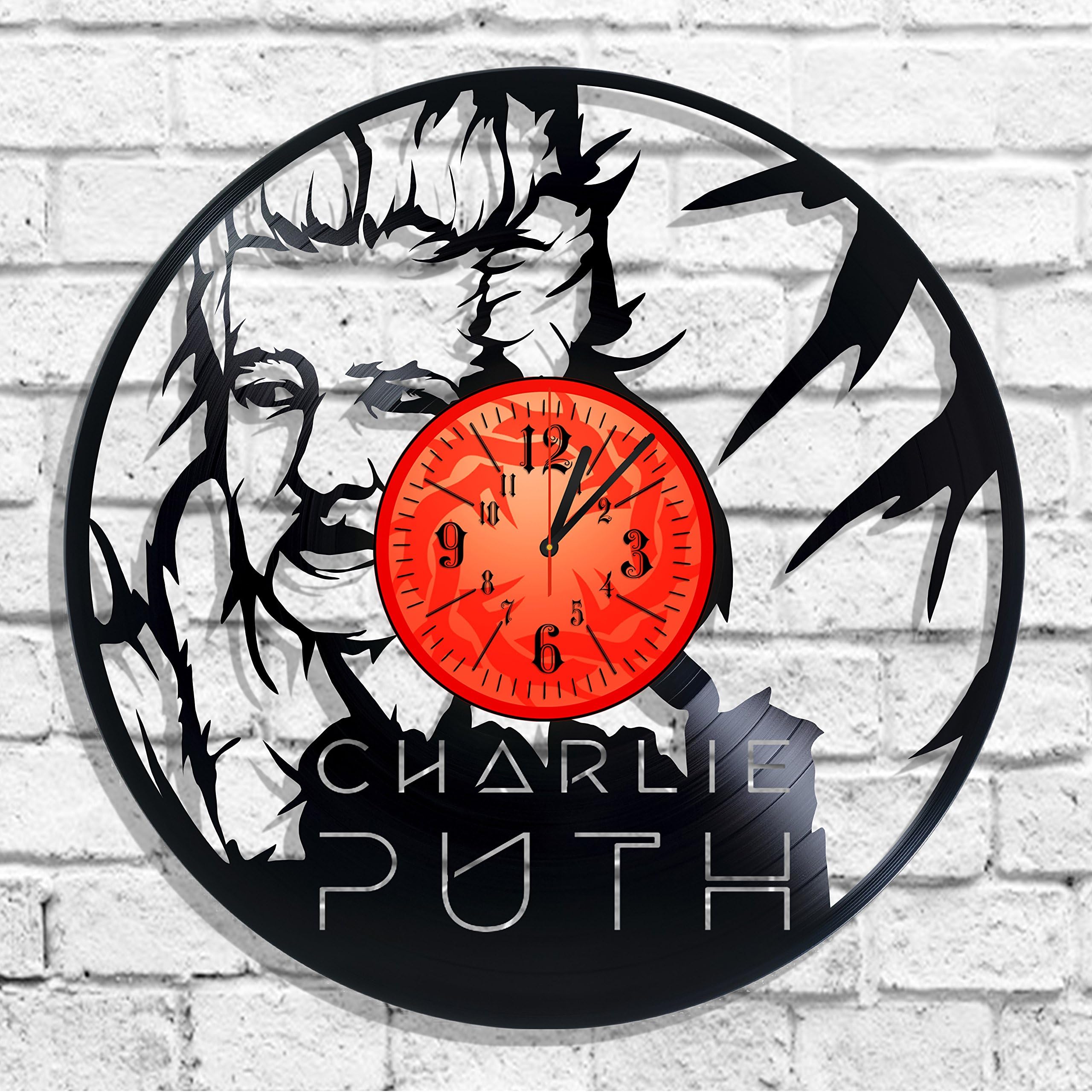 Charlie Puth Singer Vinyl Record HANDMADE Wall Clock - room wall decor - Design Art Gift Modern Home Record Vintage Decoration Gift For Her and him - gift for fan gifts for boys man girls women