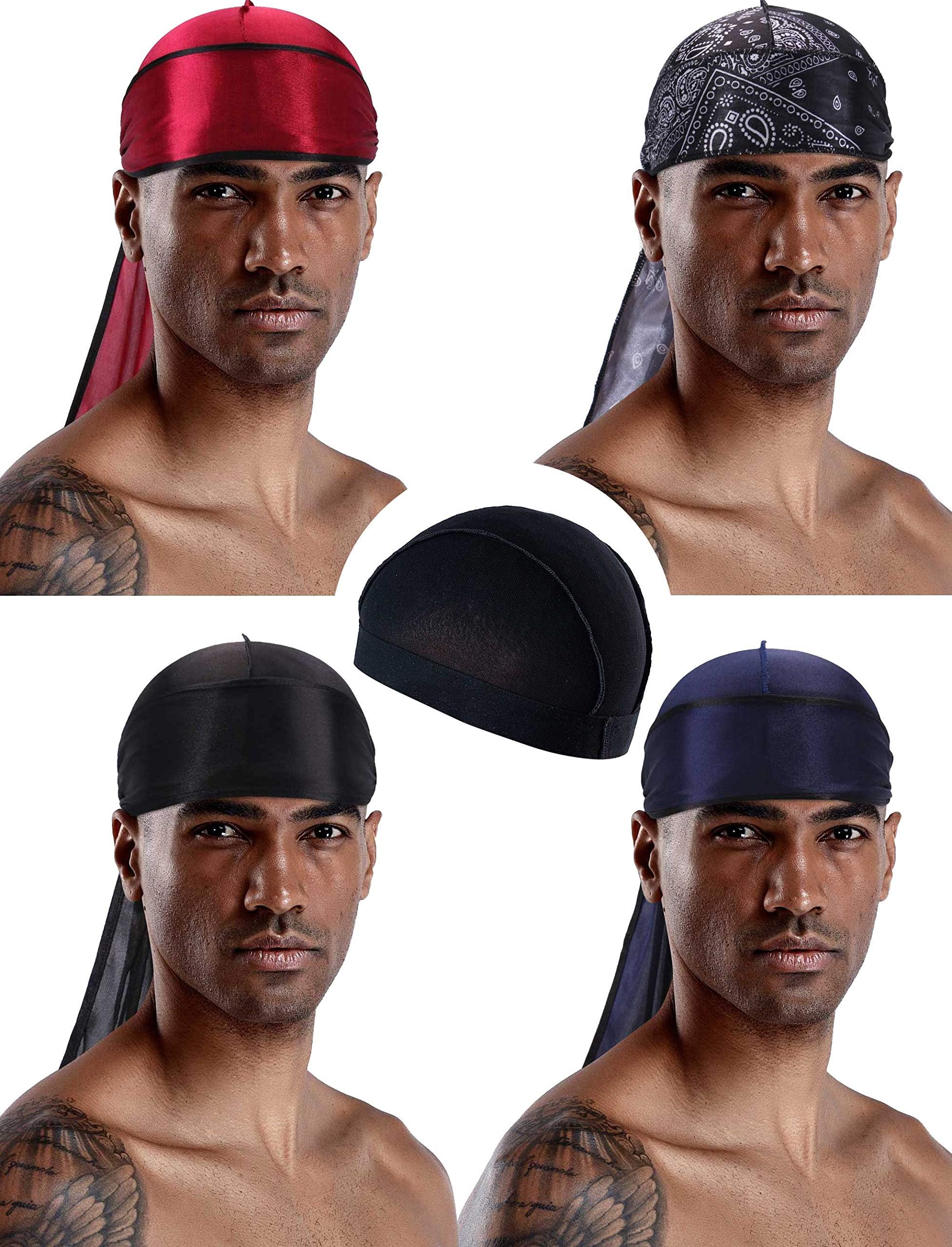 Durags,Velvet Durag Pack for Men Women 360 Waves