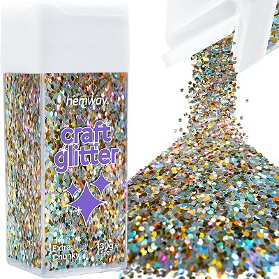 Hemway Glitter Shaker Gold Silver Holographic 130g Extra Chunky Craft Glitter