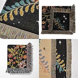 Shesyuki Boho Throw Blanket Reversible Cotton