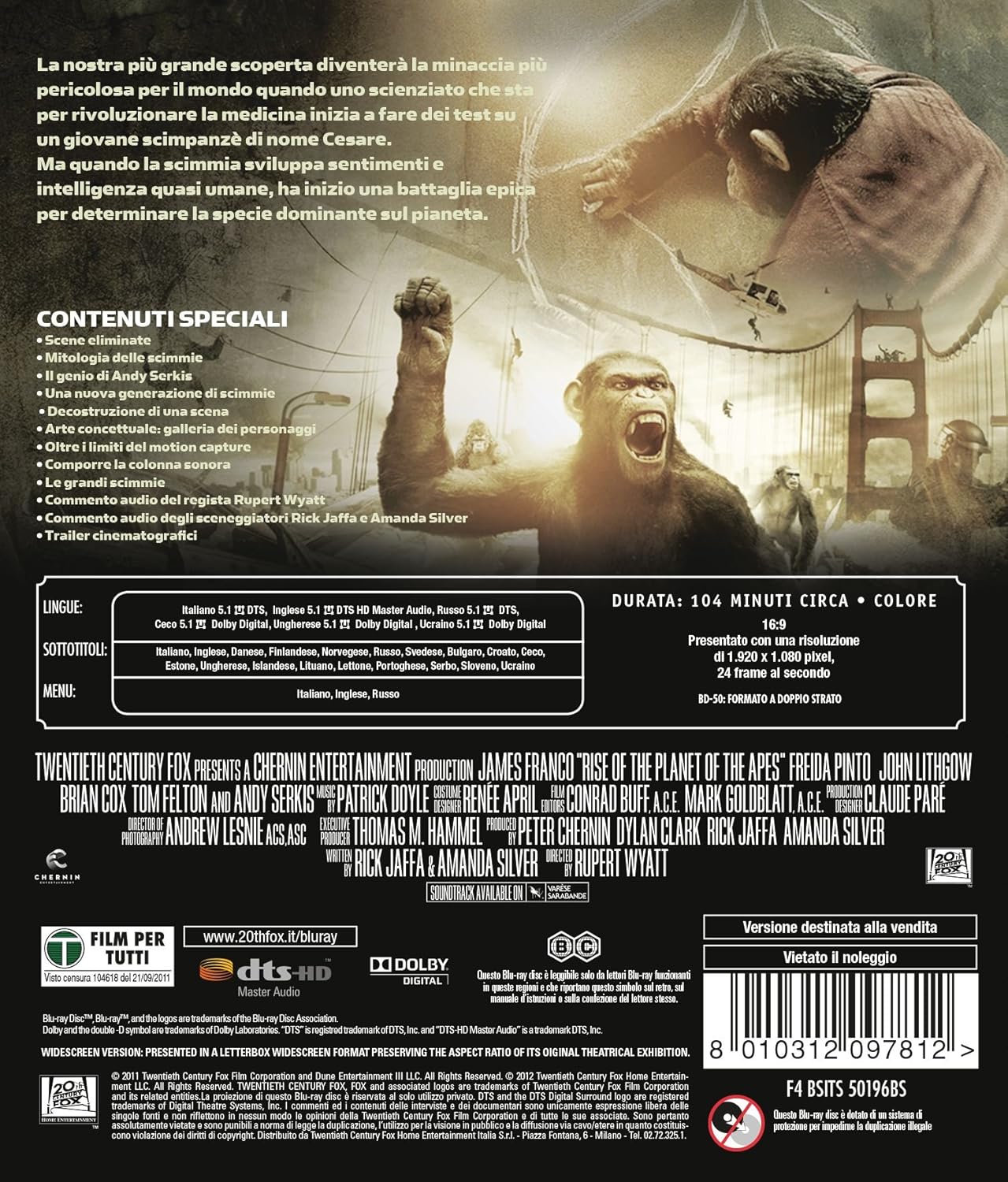 Amazoncom Lalba Del Pianeta Delle Scimmie Blu Ray