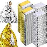 Kanayu 100 Pack Emergency Foil Thermal Blankets for