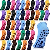 Haysandy 40 Pairs Non Slip Yoga Socks for Women Bulk Pilates with Grips Anti Skid Athletic Grippy Slipper Socks