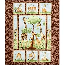 Amazon.com: Susybee Zoe The Giraffe 36" Panel Brown, Fabric by The ...