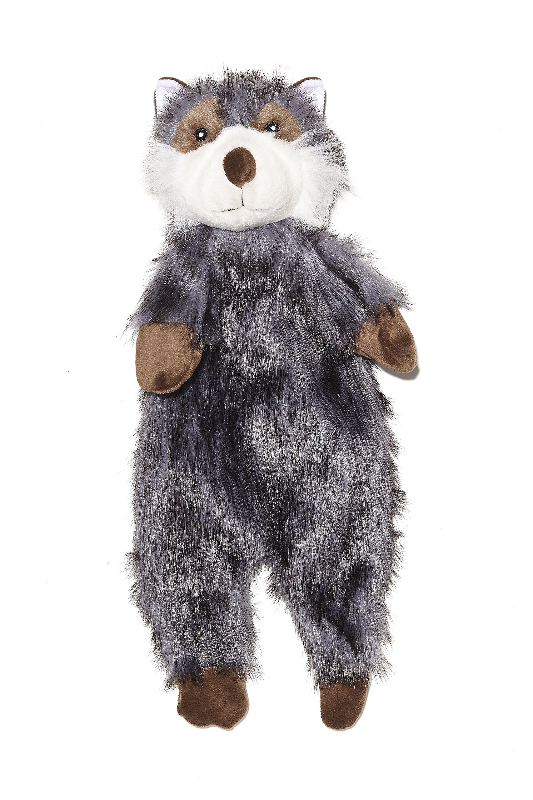 Pistachio Pet Plush Dog Toy - Unstuffed Raccoon With Squeaker. (Large)