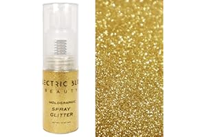 ELECTRIC BLISS BEAUTY Gold Holographic Glitter - 30g Loose Glitter Spray - Face Glitter, Hair Glitter, Eye Glitter and Body Glitter for Women. Rave Glitter, Festival Accessories, Cosmetic Glitter Makeup. Loose Glitter