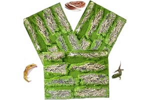 kathson Reptile Cork Terrarium Background Decor Climbing Mat Habitat Fitting Bark Backdrop Wall Artificial Moss for Lizard Gecko Bearded Dragon Chameleon(3 Pcs)