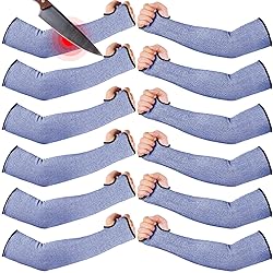 JaGely 6 Pairs Level 5 Cut Resistant Sleeves with
