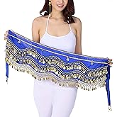 Lauthen.S 248 Coins Belly Dance Hip Scarf Tribal Belt Halloween Gypsy Costume Accessory