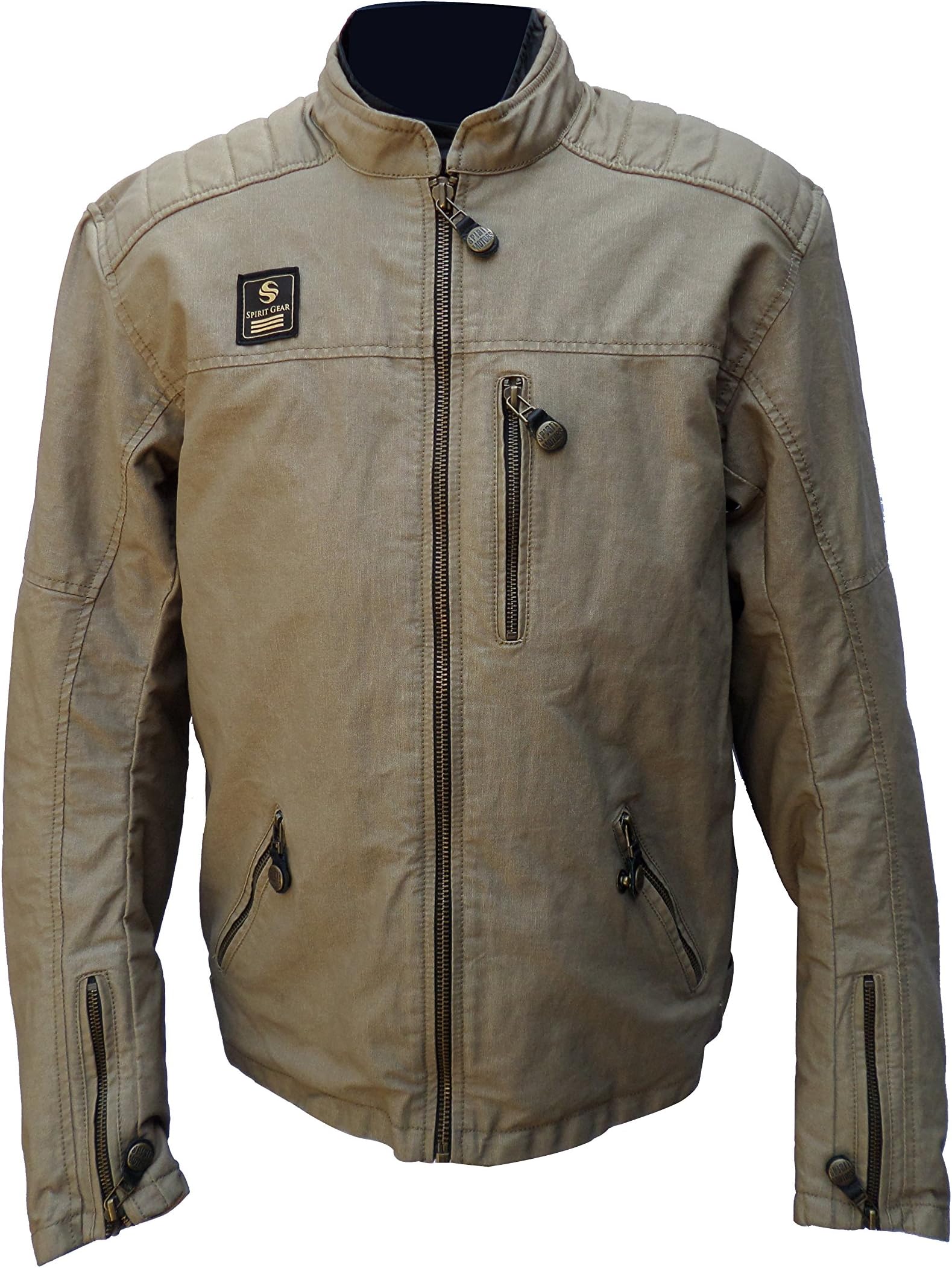 Spirit Gear's Men Garry Motorcycle Waxed Cotton Jacket.