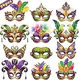 80UncleKimby 56PCS Mardi Gras Masks Bulk Set: Party Decorations Carnival Favors(Paper)