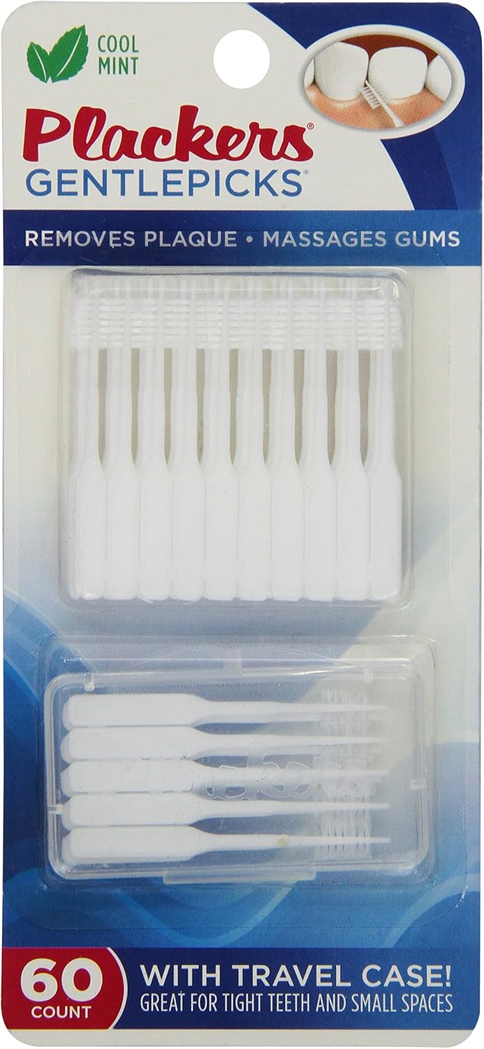 Plackers Gentle Dental Picks with Fluoride, 60 Count by Plackers