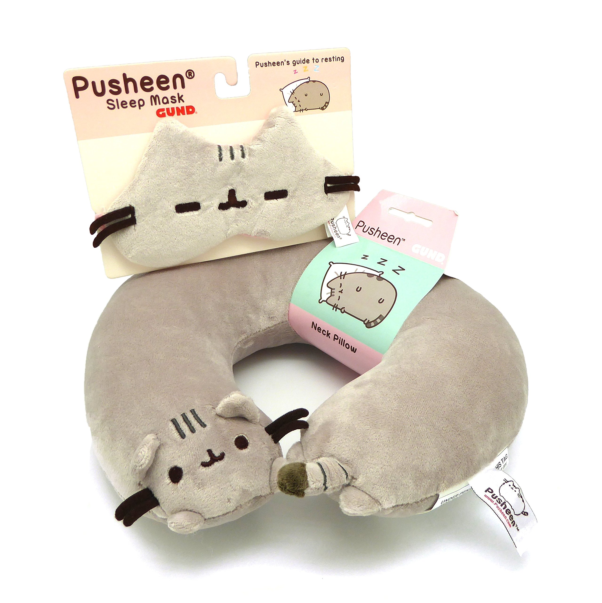 GUND Pusheen Neck Pillow Bundle with 