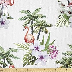 Ambesonne Palm Tree Fabric by The Yard, Tropical