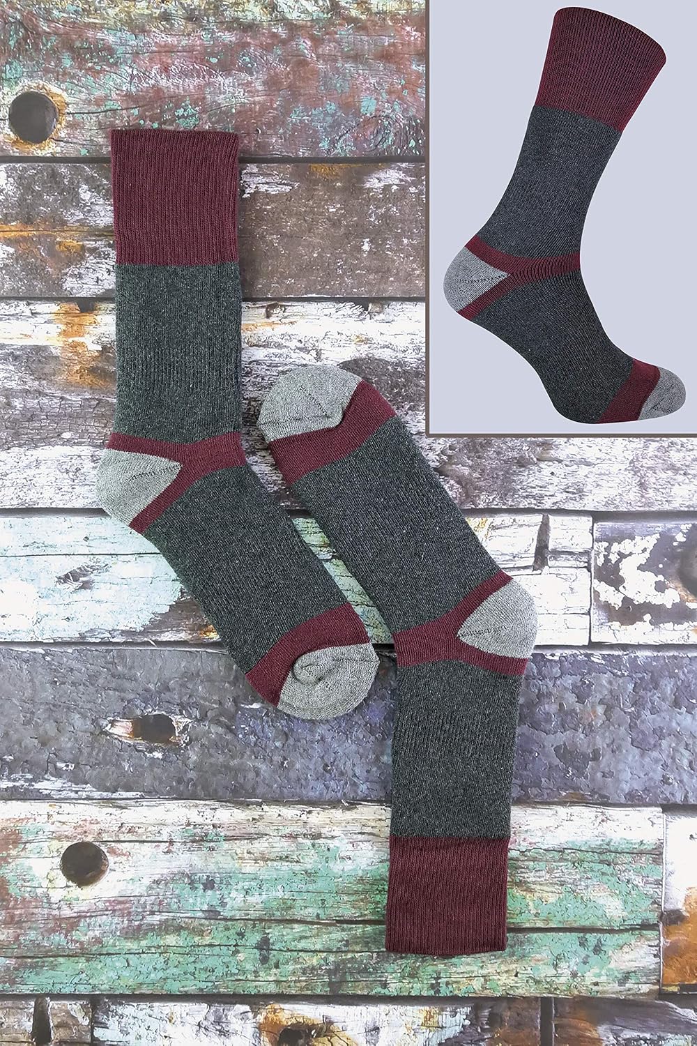PENINSULA - 3 Pack Mens Cushioned Liner Double Layer Anti Blister Hiking Walking Socks (6-11 UK, Grey Assorted) - Image 4