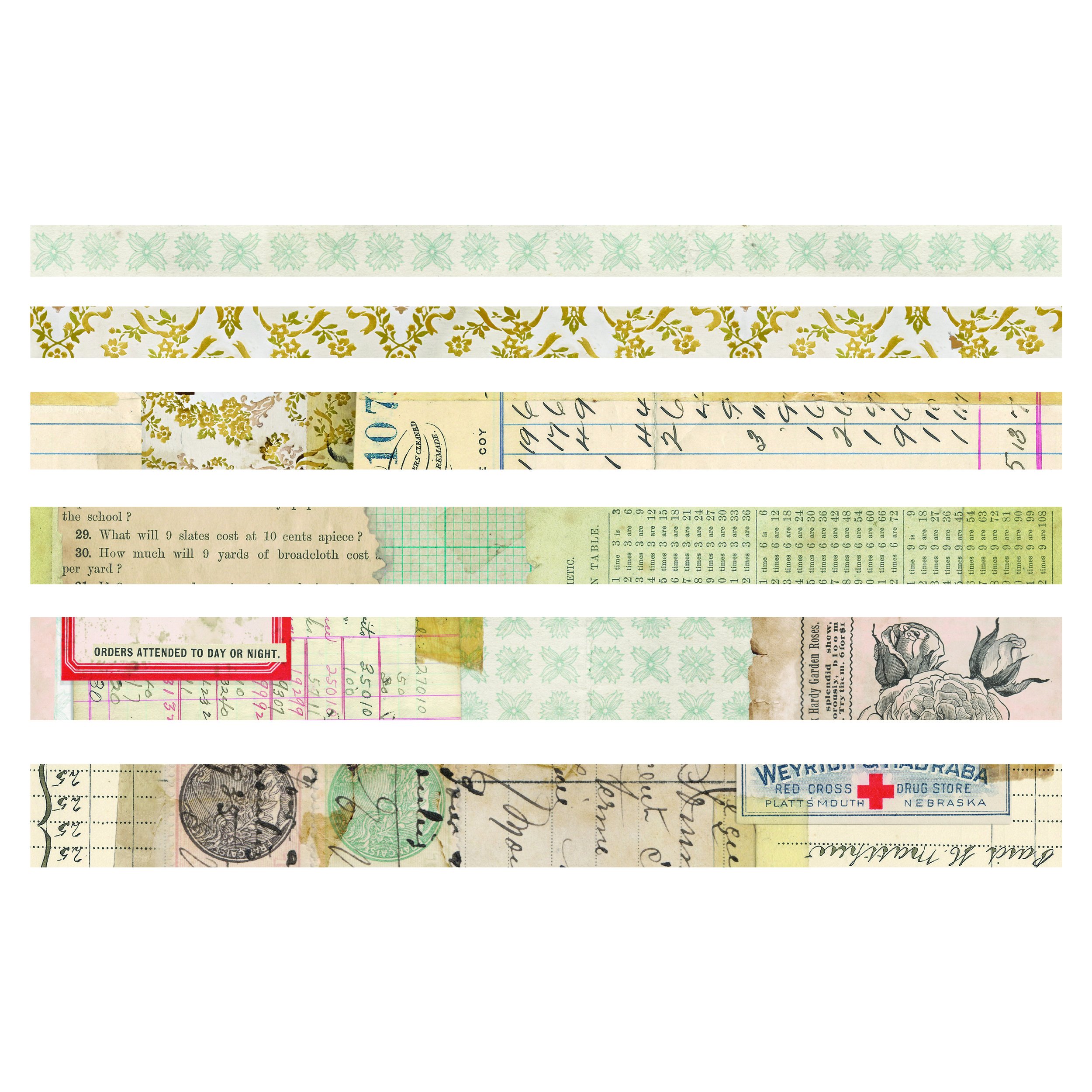 Tim Holtz Washi Tape, Multi-Coloured, Medium