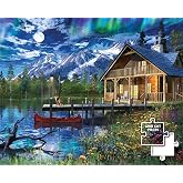 Majestic by Springbok 1000 Piece Jigsaw Puzzle Moon Cabin Retreat - Made in USA - Compact Box