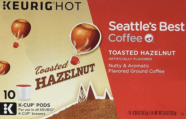 STARBUCKS SEATTLE’S BEST COFFEE TOASTED HAZELNUT K-CUP FOR KEURIG BREWERS, 10 CT