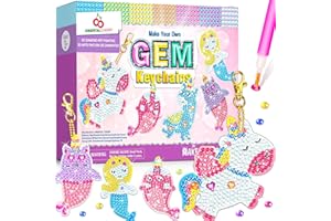 ORIENTAL CHERRY Arts and Crafts for Kids Ages 8-12 - Make Your Own GEM Keychains - 5D Diamond Art Painting by Numbers Kits Girls Kids Ages 3-5 4-6 6-8 Toys Birthday Easter Basket Stuffers Christmas Stocking Gifts